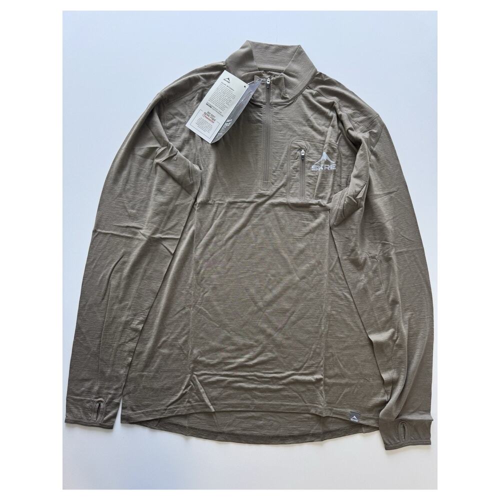 SKRE Kaibab 150 Long Sleeve 1/4 Zip Ash Brown XL NWT